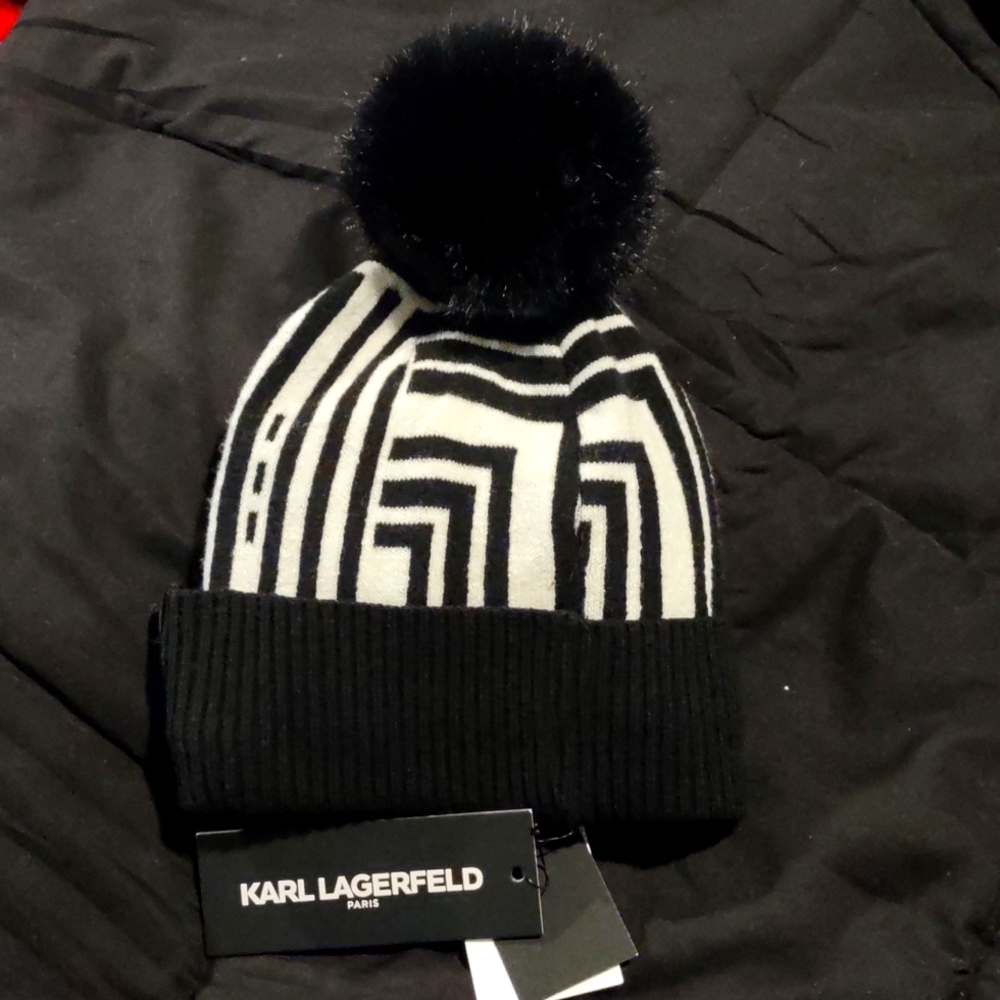Karl Lagerfeld Paris black & white hat